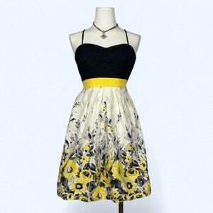 Y2K City Triangles Women's Floral Babydoll Dress Fairy Boho Feminine